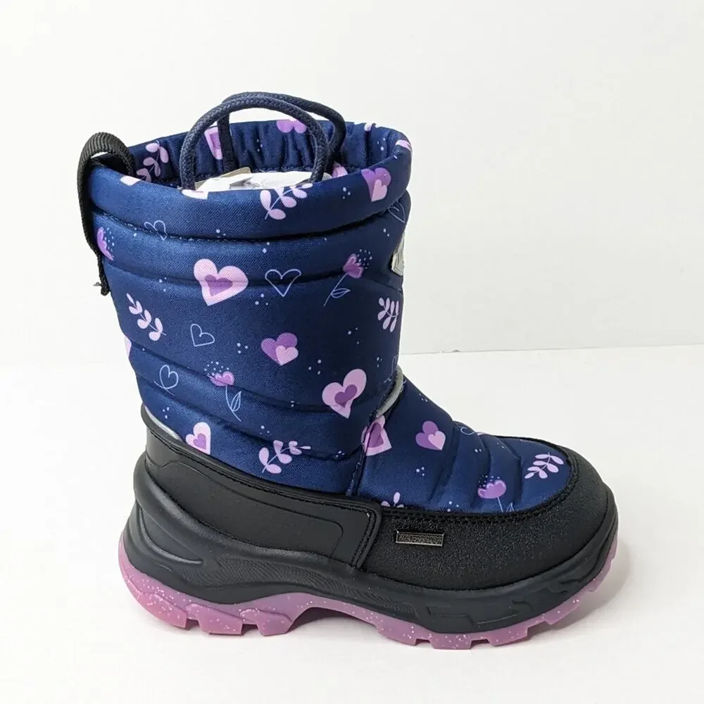 Enkidee Girls Waterproof Snow Boots, Purple/Blue, Little Kids 8